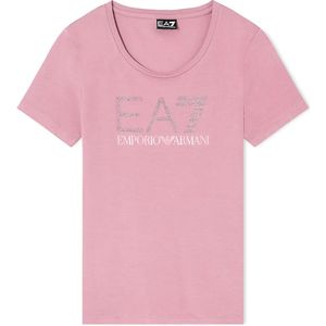 Ea7 Emporio Armani Train Logo Series Rn Fancy Strass T-shirt Met Korte Mouwen