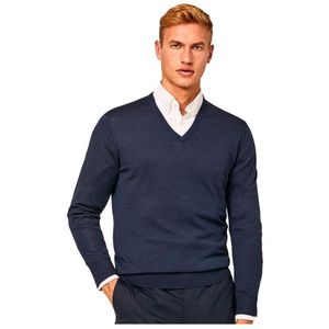 Hackett Garment Merino Silk V Neck Sweater Blauw 2XL Man