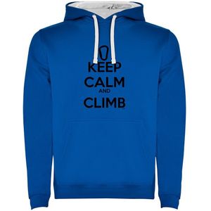 Kruskis Keep Calm And Climb Two-colour Hoodie Blauw XL Man