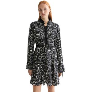 Scotch & Soda Printed Korte Jurk Met Lange Mouwen