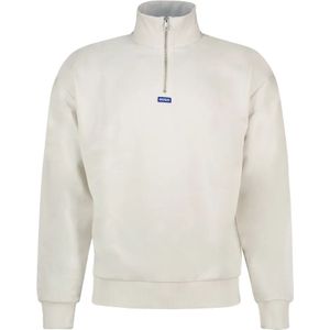 Hugo Neeler 10249110 Blue Sweatshirt Met Halve Rits