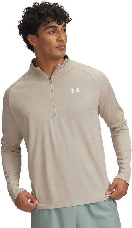 Under Armour Tech Textured 1/4 Zip Top - City Khaki - Heren