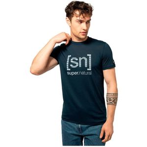 Super.natural - Grid Logo T-shirt - Korte Mouwen - Zwart - Merino Wol