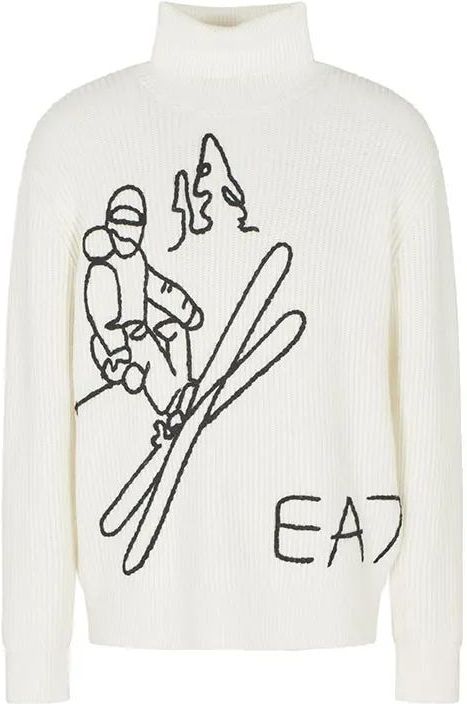 EA7 - 7M000502_AF19328 - Gebreide Trui - Wit - Casual - Lange Mouwen