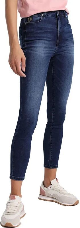 Lois Jeansvoor vrouwen. 201082236 Jeans | Medium Box - Highwaist Skinny Ankle navy (26), Casual, Katoen, Denim, Marineblauw