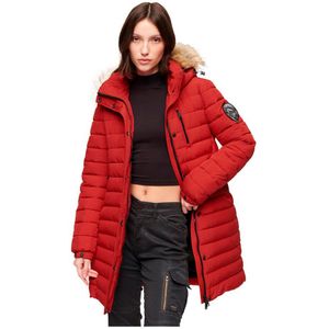 Superdry Fuji Mid Length Puffer Jacket Rood S Vrouw