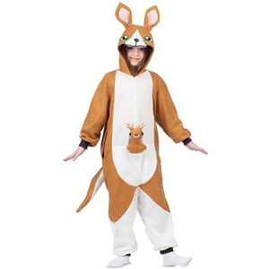 Viving Costumes Kigurumi Girl Kangaride With Tail And Stuffed Hood Costume Beige 7-12 Years