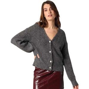 Deeluxe - Dorfi - Cardigan - V-hals - Knoopsluiting - Gestructureerd Breisel - Visgraatmotief