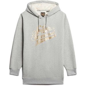 Superdry Luxe Metallic Logo Korte Jurk Met Lange Mouwen