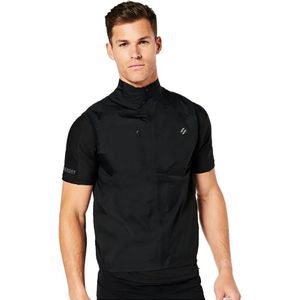Superdry - Run Lw Wind Gilet - Zwart - Mouwloos Vest