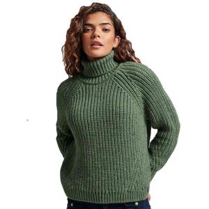 Superdry Slouchy Stitch Roll Neck Sweater Groen M Vrouw