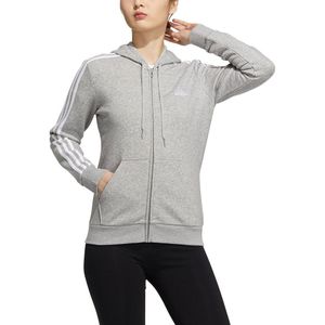 Adidas Essentials 3 Stripes Full Zip Sweatshirt Grijs XS / Regular Vrouw