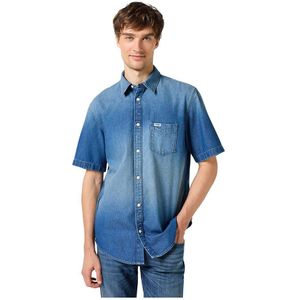 Wrangler 112350183 1 Pkt Short Sleeve Shirt Blauw S Man