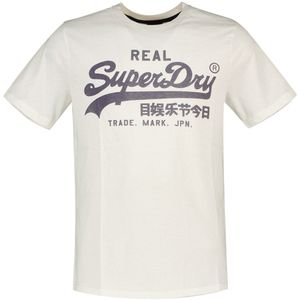 Superdry Vintage Logo Short Sleeve T-shirt Beige M Man