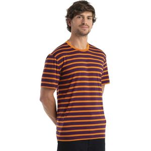 Icebreaker Drayden Stripe Merino Short Sleeve T-shirt Oranje XL Man
