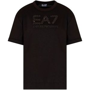 Ea7 Emporio Armani Train Logo Series Crystal T-shirt Met Korte Mouwen