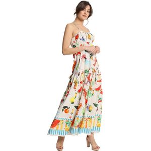 Victorio & Lucchino - Lange Strapless Jurk - Veelkleurig - Casual - Katoen