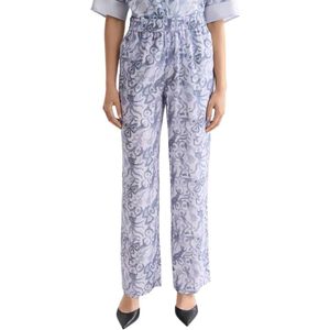 Scotch & Soda Gia Wide Leg Fit Block Print Broek