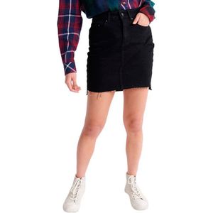 Superdry Denim Mini Skirt Zwart 24 Vrouw