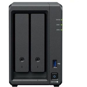 Synology NAS-Netzwerk-Speicher DS725+/32G Schwarz AMD Ryzen R1600, Netwerkopslag, Zwart