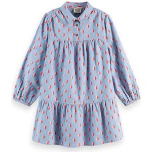 Scotch & Soda Cotton Flannel Printed Lang Mouw Jurk
