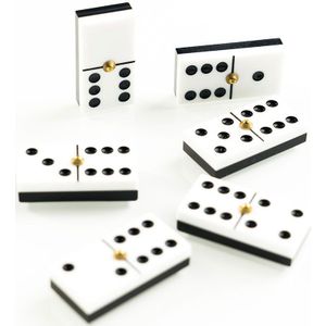 Fournier Domino Set Chamelo Ivory Plastic Box Board Game Goud