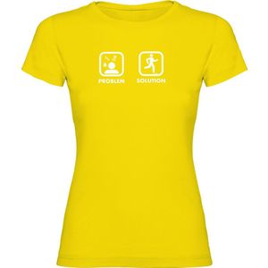 Kruskis Problem Solution Run Short Sleeve T-shirt Geel 2XL Vrouw