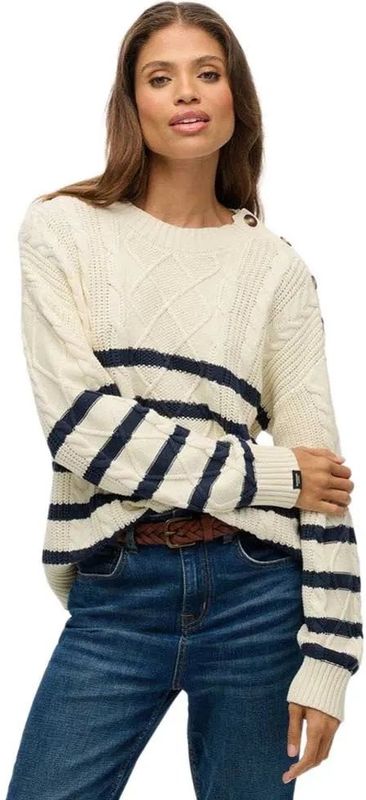 Superdry - Cable Crew Neck - Trui - Biologisch Katoen