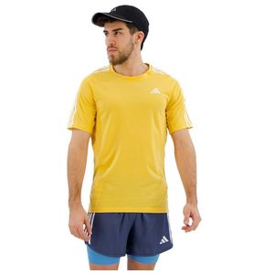 Adidas Own The Run Excite 3 Stripes Short Sleeve T-shirt Geel M / Regular Man