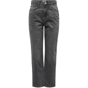 Only Robyn Ex Straight Fit High Waist Jeans Grijs 27 / 32 Vrouw
