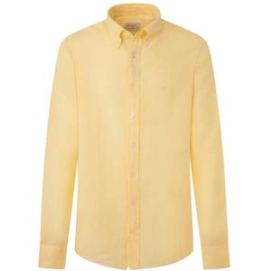 Hackett Garment Dye Linen B Overhemd Met Lange Mouwen