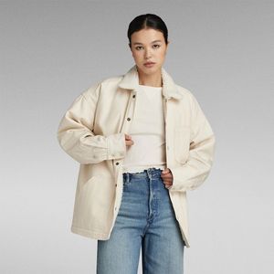 G-star Boxy Sherpa Lined Overshirt Beige S Vrouw