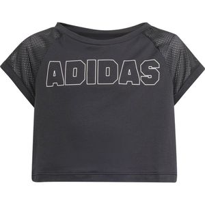 Adidas Cropped Short Sleeve T-shirt Zwart 13-14 Years Meisje
