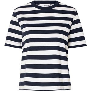 Selected Essential Striped Boxy Short Sleeve T-shirt Veelkleurig S Vrouw