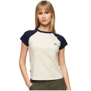 Superdry Essential Logo Raglan Short Sleeve T-shirt Beige XL Vrouw