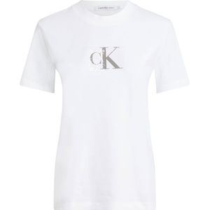 Calvin Klein Jeans Sequin Short Sleeve T-shirt Wit S Vrouw