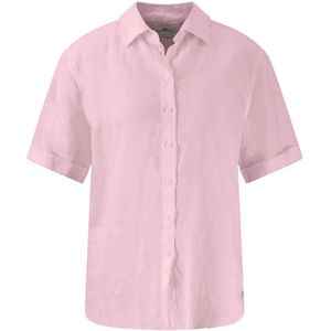 Fynch Hatton Linen Mix Blouse Met Korte Mouwen