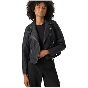 Vero Moda Ramon Leather Jacket Zwart M Vrouw