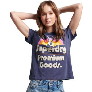 Superdry 70´s Retro Font Graphic Short Sleeve T-shirt Paars S Vrouw