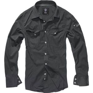 Brandit Slim Long Sleeve Shirt Zwart 6XL Man