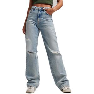 Superdry Vintage Wide Jeans Blauw 30 / 30 Vrouw
