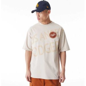 New Era - MLB Script Grphc - T-shirt - Beige - Oversized - Korte Mouwen