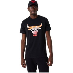 New Era 60357106 Nba Sky Print Chicago Bulls Short Sleeve T-shirt Zwart M Man