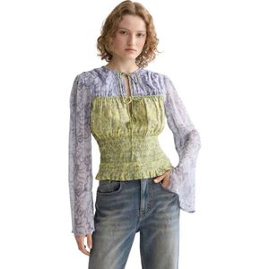 Scotch & Soda Smocked Blouse Met Lange Mouwen