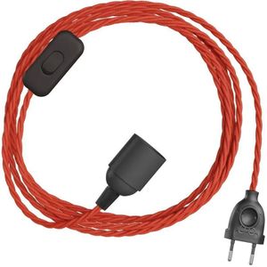 Creative Cables Snakebis Twisted E14 Kabelset Met Lamphouder. Stofgewoven Kabel En Stekker Met 2 Pinnen 1.8 M
