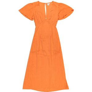 Billabong Jet Set Short Sleeve Long Dress Oranje S Vrouw