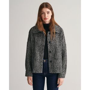 Gant Pattern Cropped Wool Jacket Grijs XS Vrouw