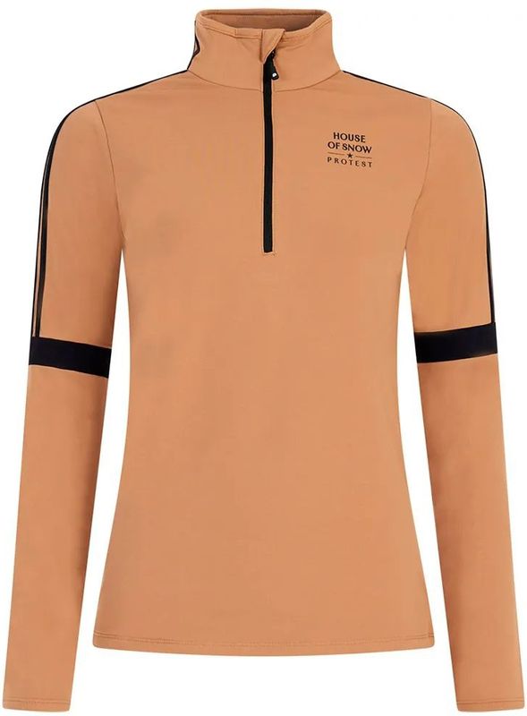 Protest - PRTCarly - Skipully Dames - Teddy Brown - Lange Mouwen - 1/4 Rits