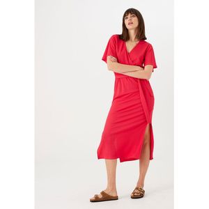 Garcia O40081 Short Sleeve Long Dress Roze XL Vrouw