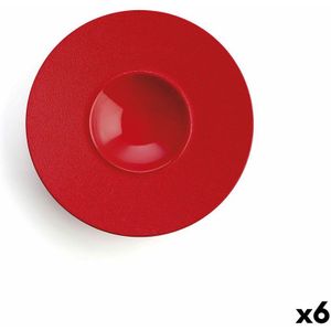 Diep bord Ariane Antracita Keramisch Rood (Ø 28 cm) (6 Stuks)